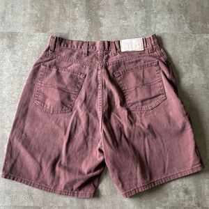 VTG Faded Glory Jean Shorts Womens 16 Burgundy